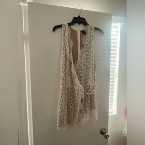 White / nude romper dress size M